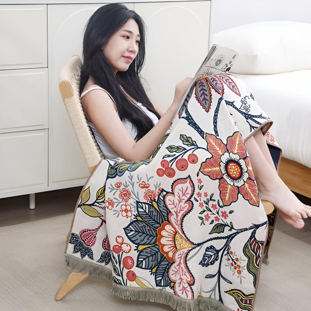 Serviette de bain réversible Garden Bloom