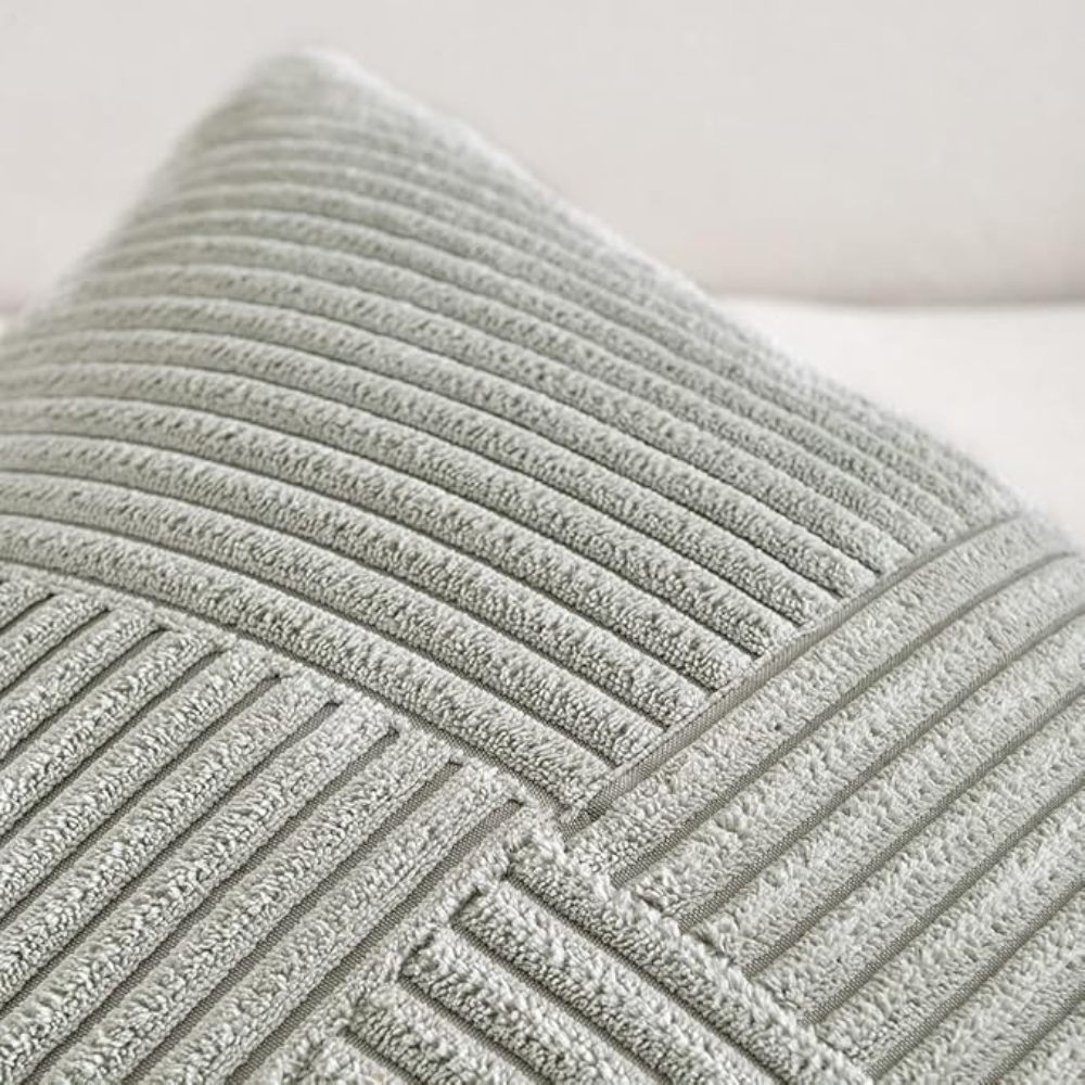 Housse de coussin rustique en velours côtelé