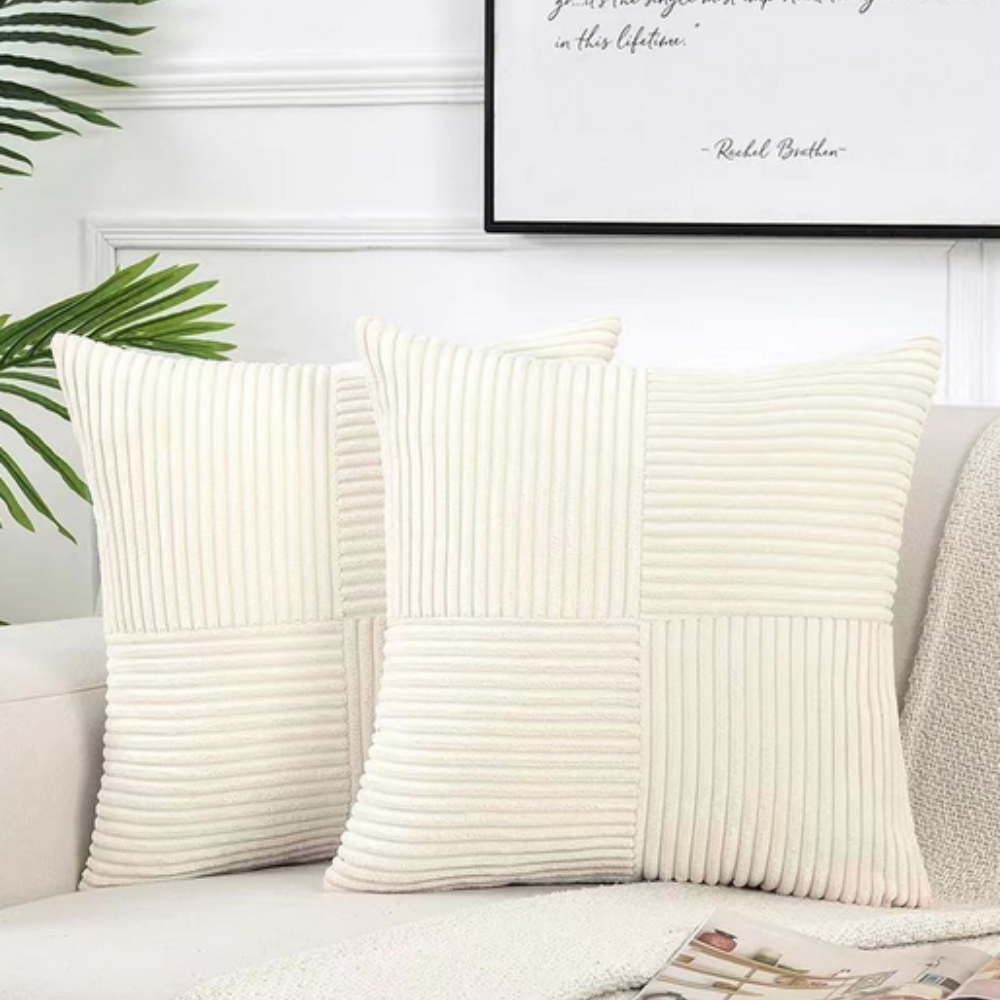 Housse de coussin rustique en velours côtelé