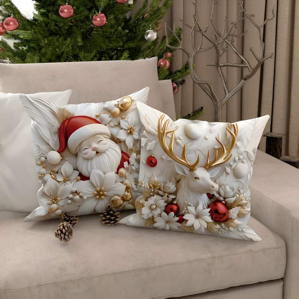 Housses de coussin de Noël en velours | Lot de 4