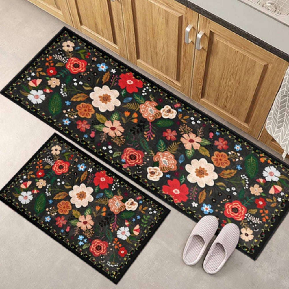 Set de tapis de cuisine boho fleuri Meadow