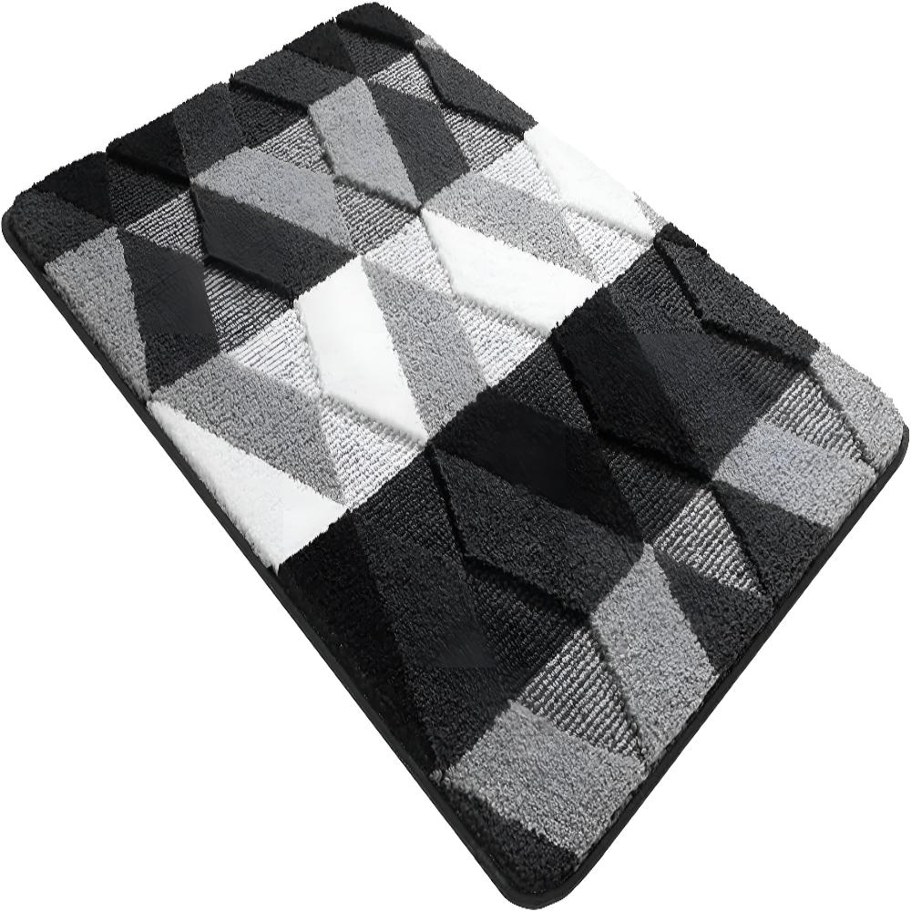 Tapis géométrique antidérapant en microfibre