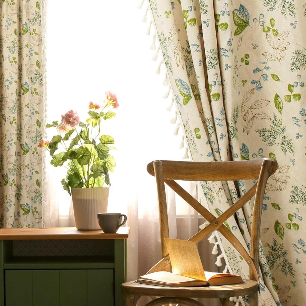 Rideaux voile fleurs des champs