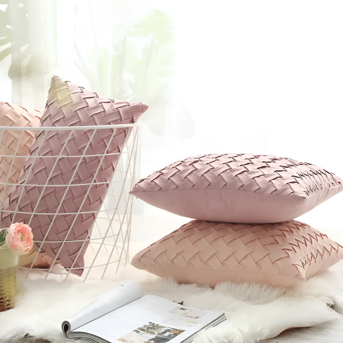 Housses de coussin tissées premium