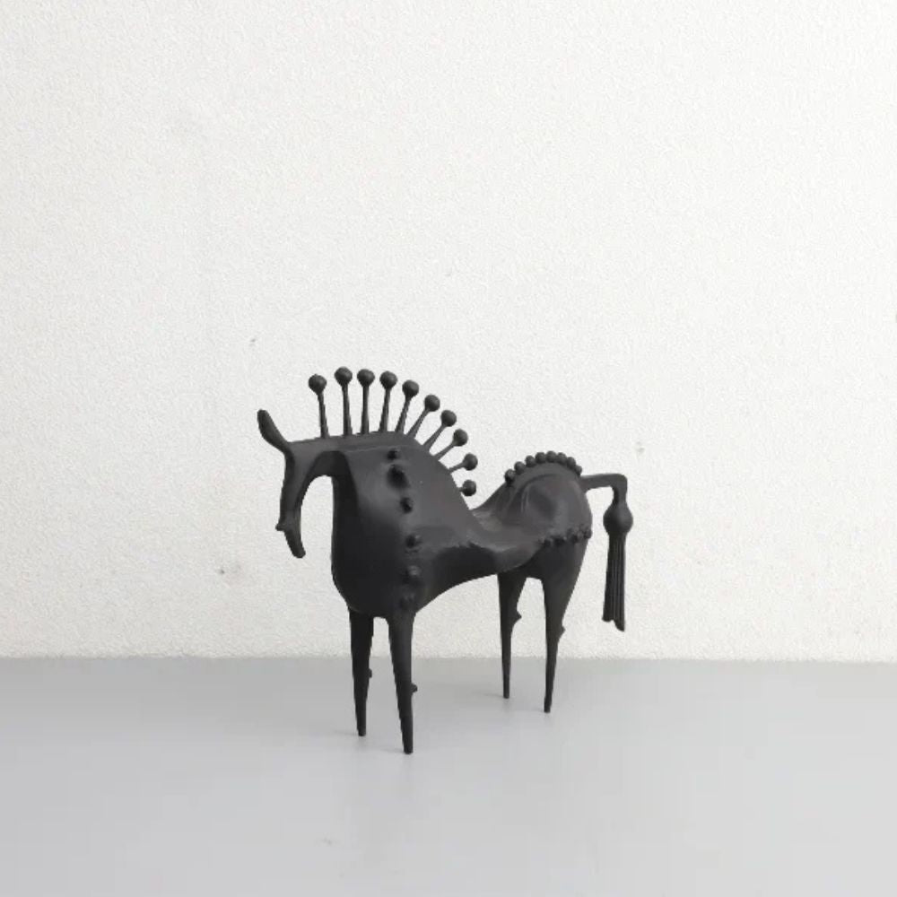 Sculpture cheval en métal Black Stallion