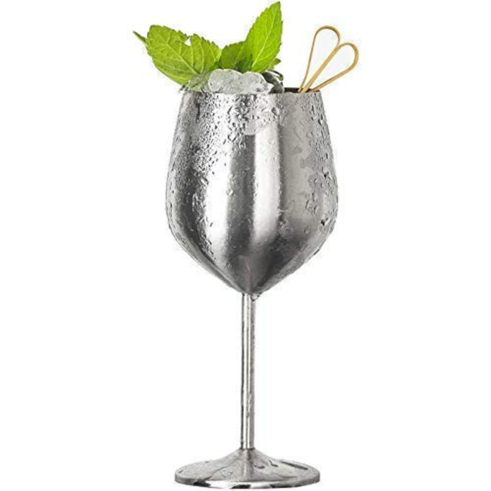 Verre à vin en inox brillant