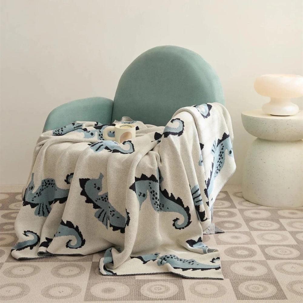 Plaid motif hippocampes