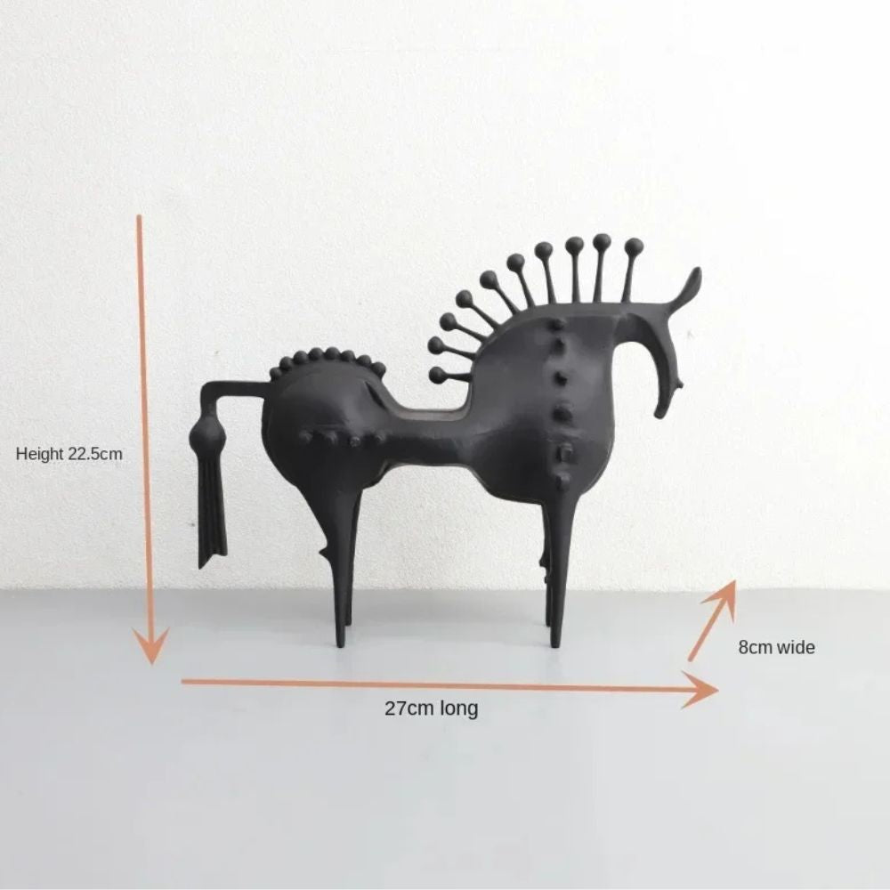 Sculpture cheval en métal Black Stallion