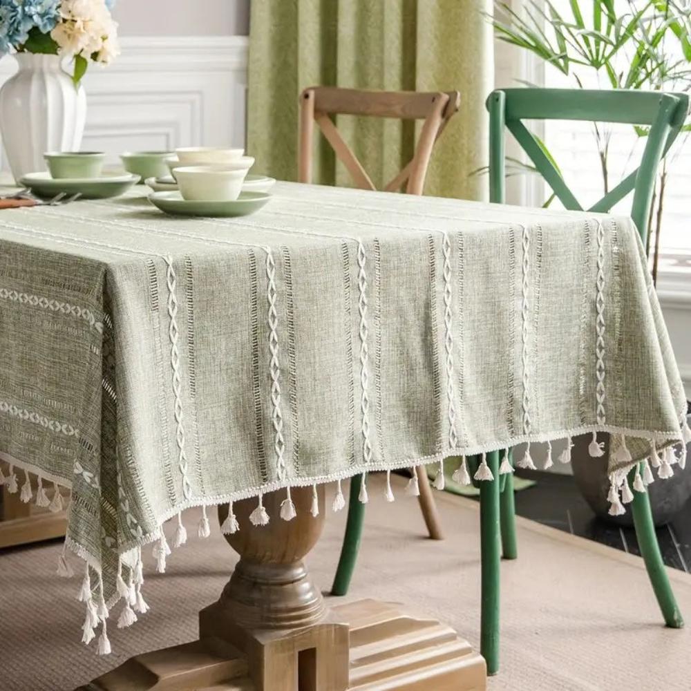 Nappe élégante en coton et lin