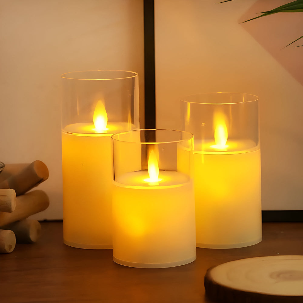 Bougies LED 3D sans flamme | Lot de 3