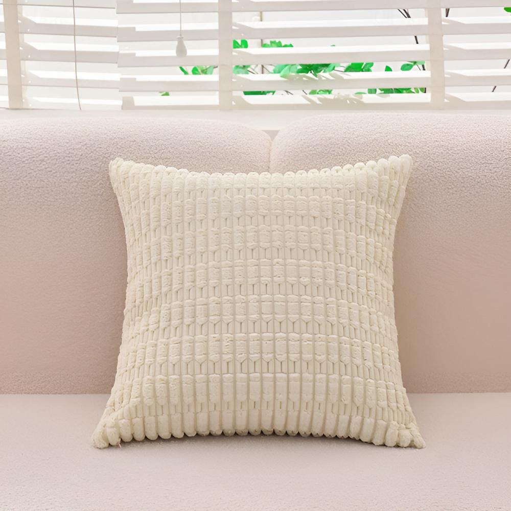 Housses de coussin moelleuses nervurées