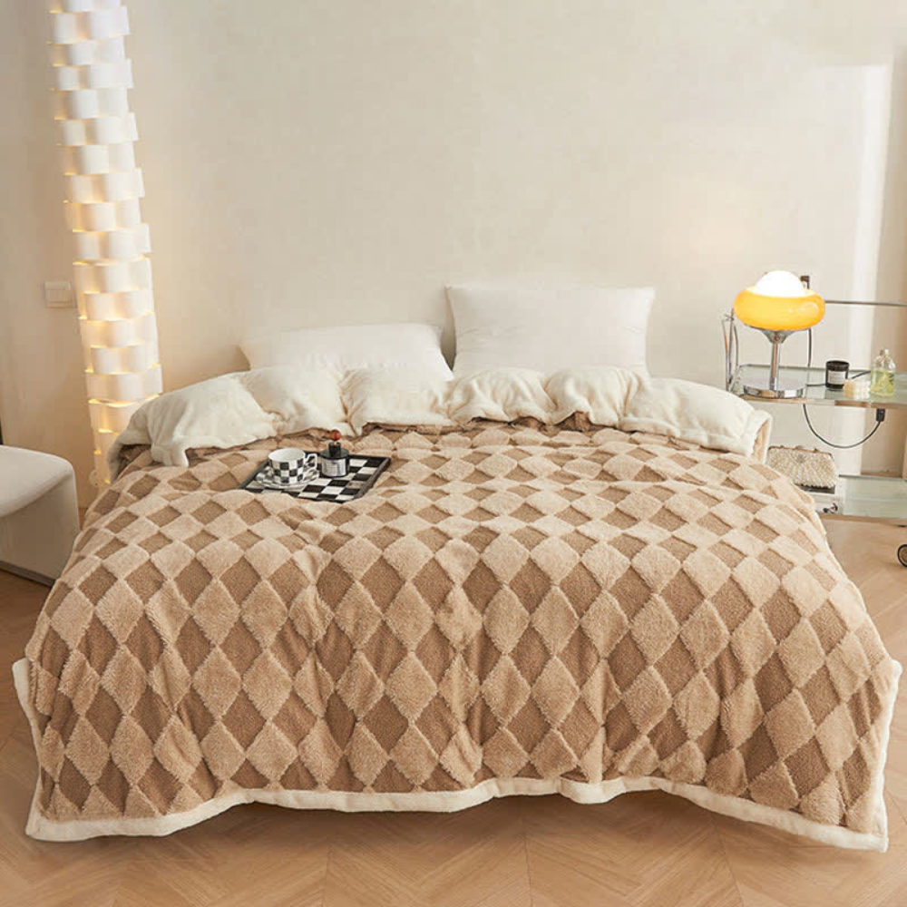 Plaid doux à motif losanges