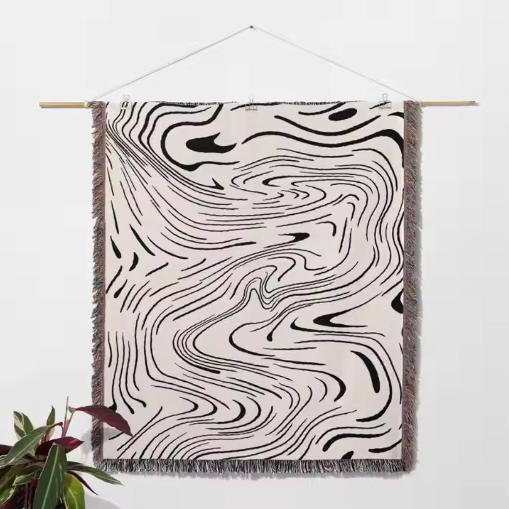 Plaid tissé effet marbre
