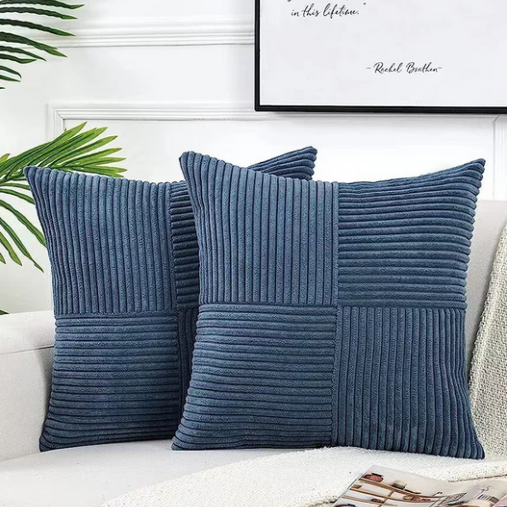 Housse de coussin rustique en velours côtelé