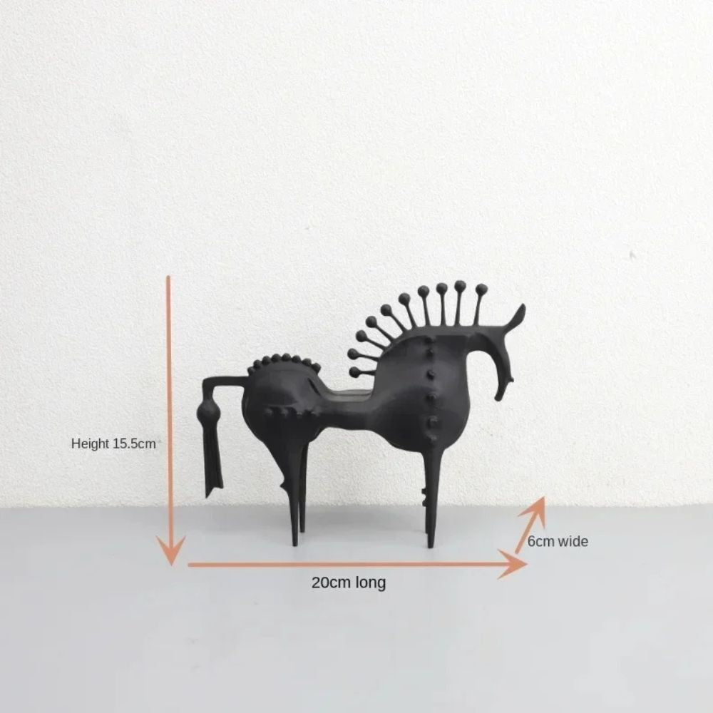 Sculpture cheval en métal Black Stallion