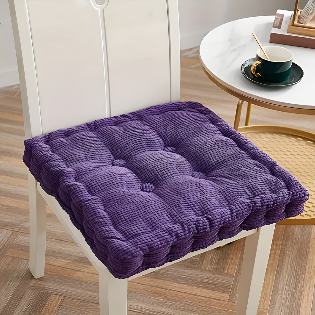 Galettes de chaise empilables en velours côtelé