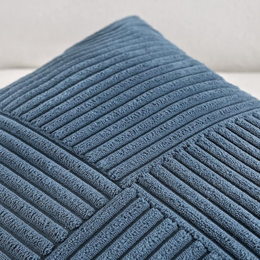 Housse de coussin rustique en velours côtelé