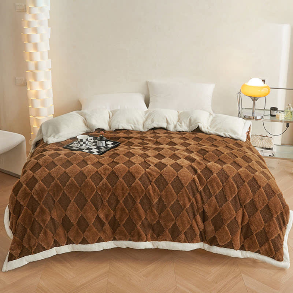 Plaid doux à motif losanges