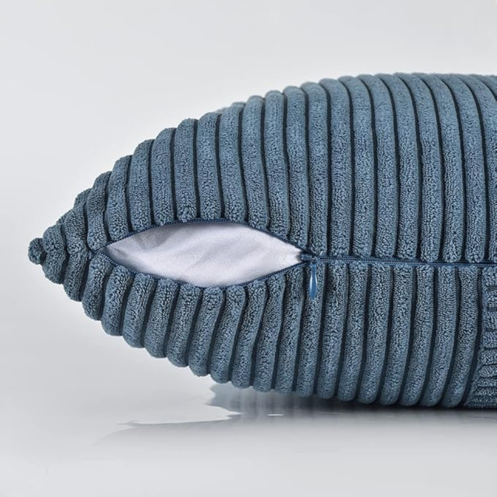 Housse de coussin rustique en velours côtelé