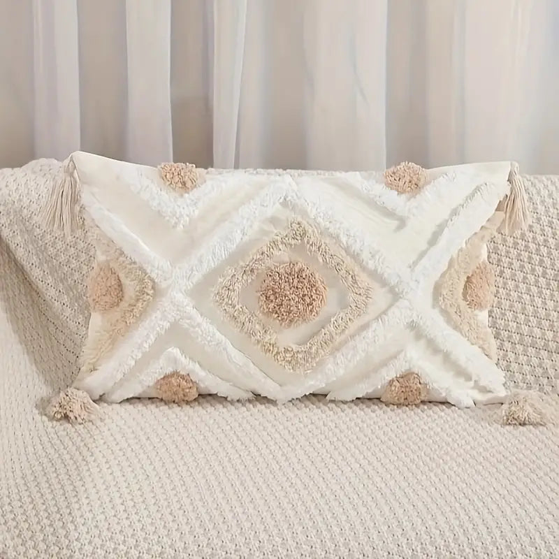 Housse de coussin touffetée Bohemian Bliss