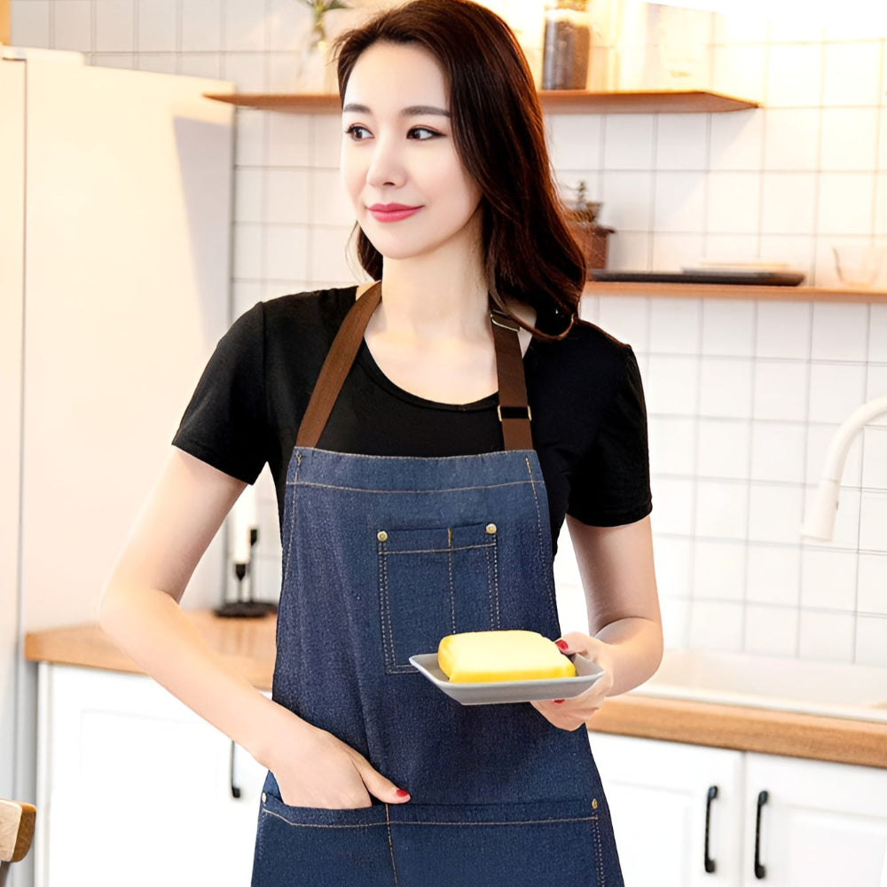 Tablier en denim réglable