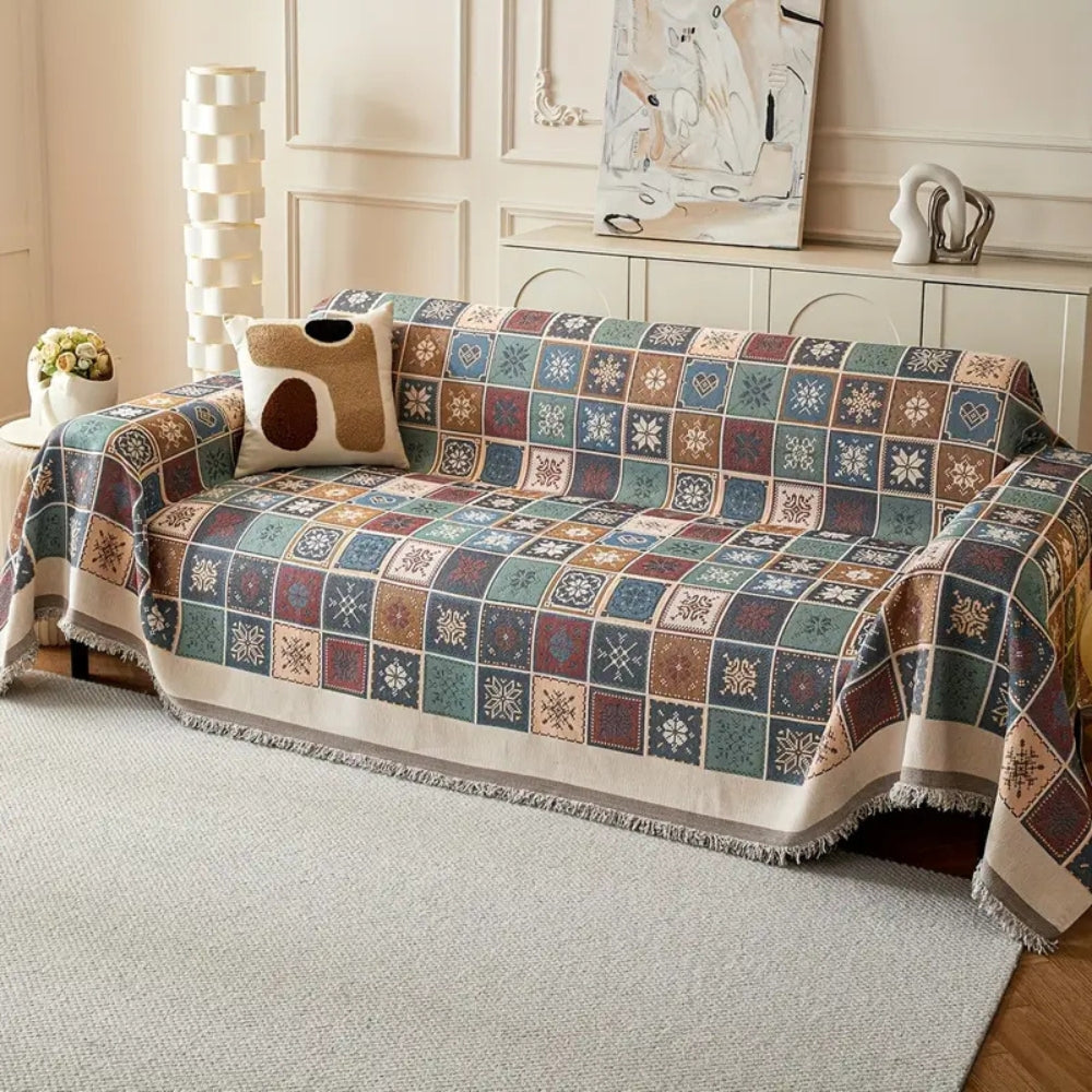 Housse de canapé tricotée boho Geneva – 71"x71"