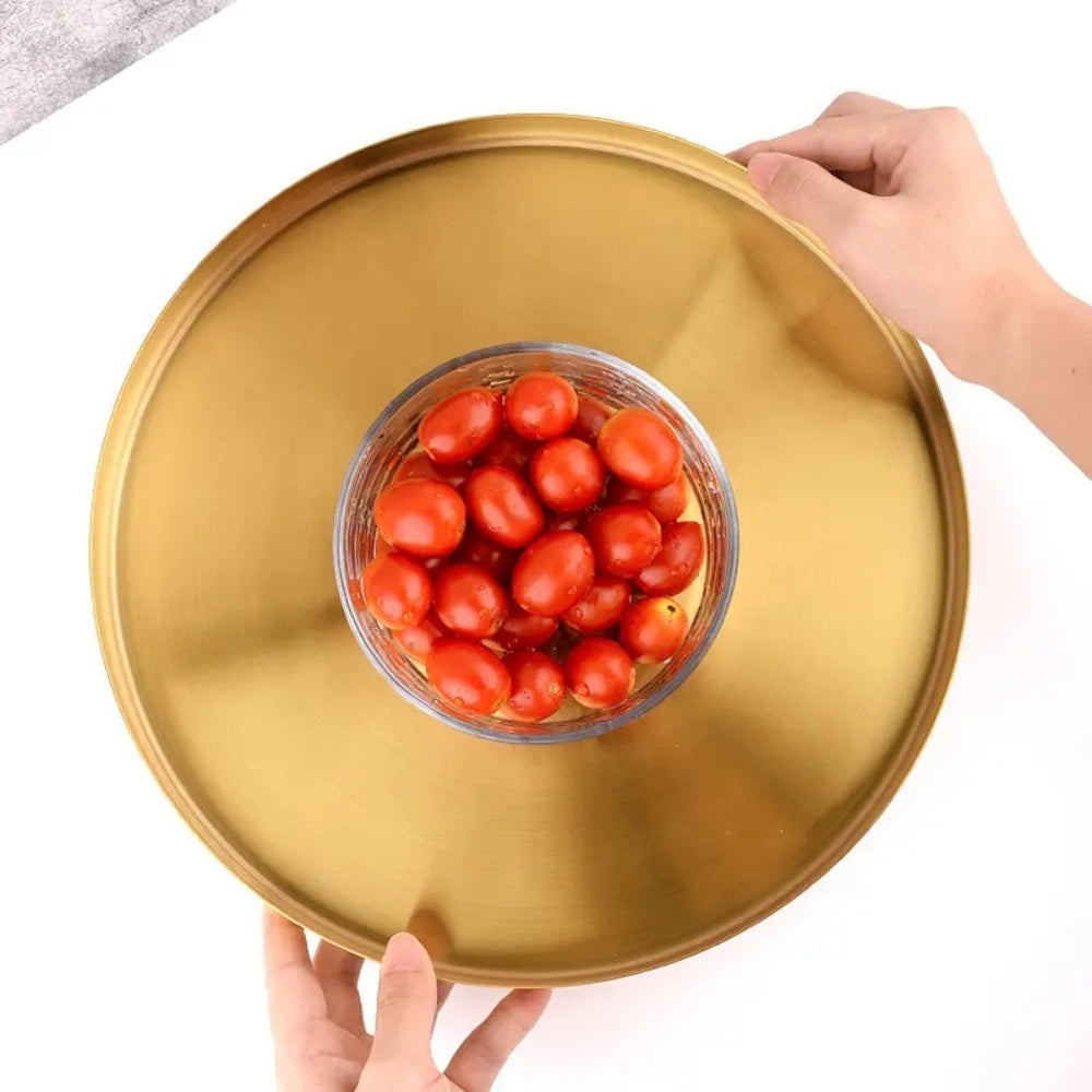 Plateau doré en inox – 5"
