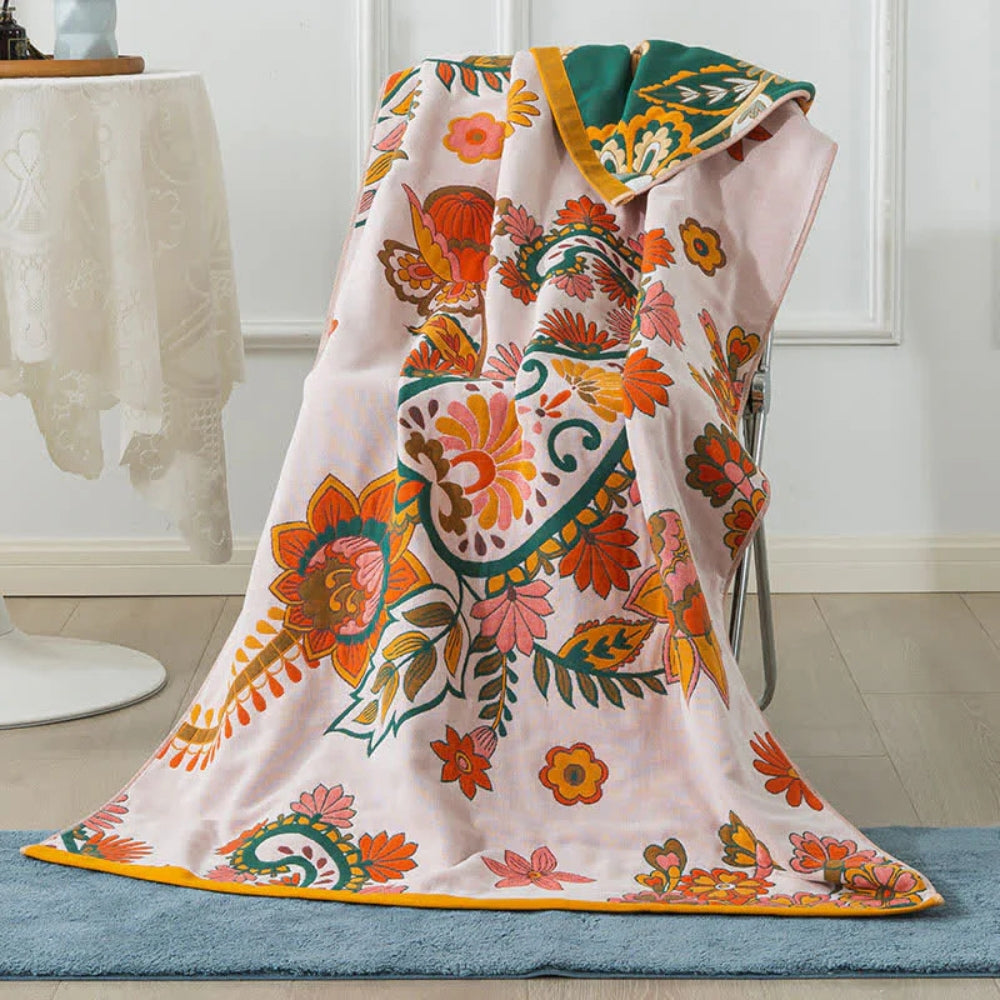 Serviette en coton respirant Floral Harmony – 35"x67"