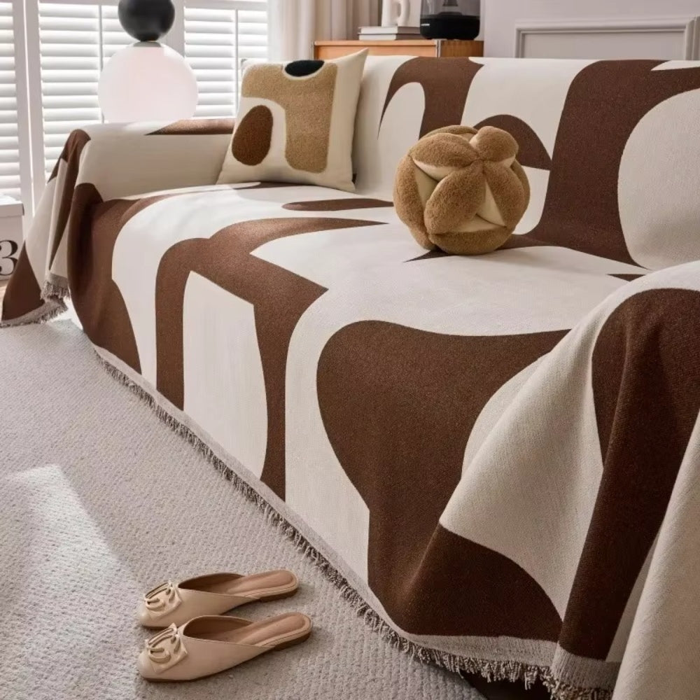 Housse de canapé en chenille Harper Luxe – Marron