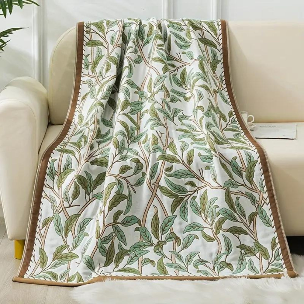 Serviette de bain en coton à fleurs