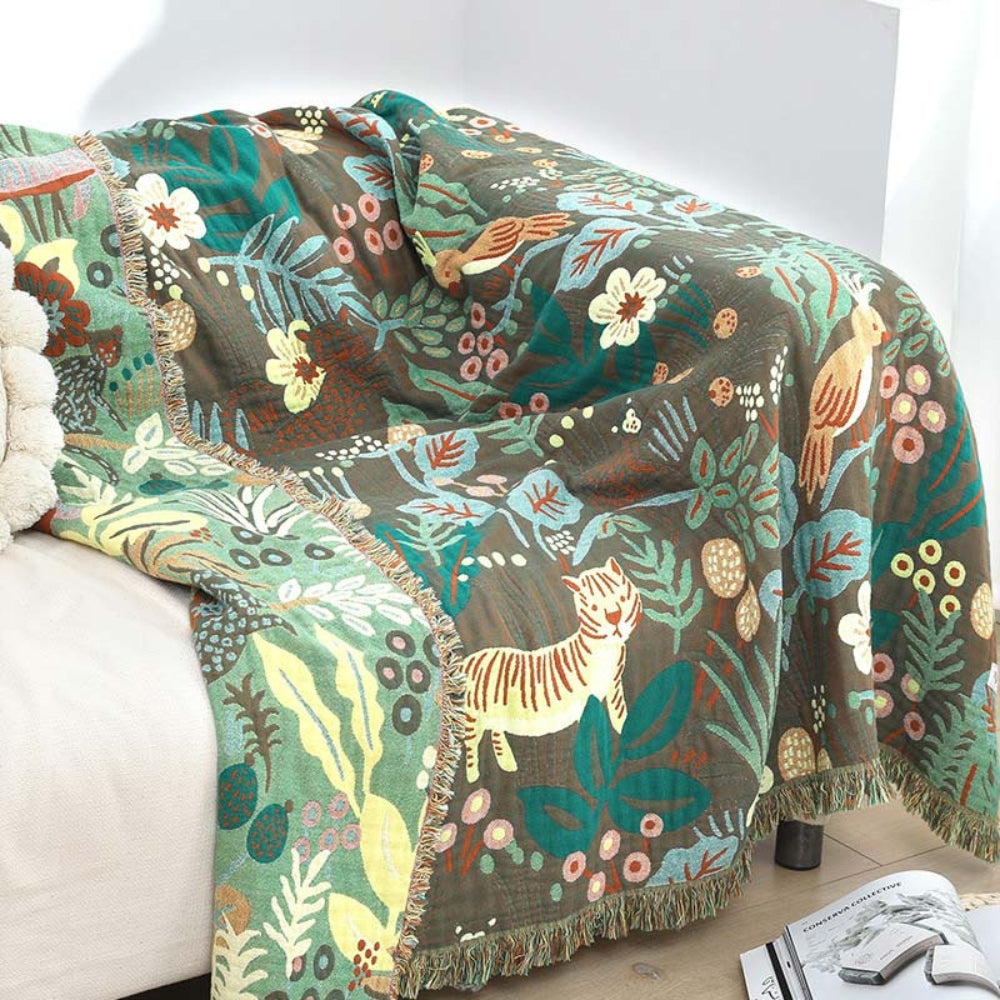 Plaid réversible en coton Tiger's Lair – 59"x79"