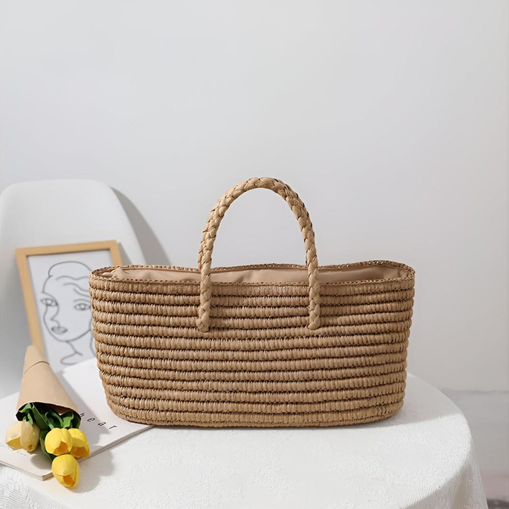 Sac cabas en paille tressée
