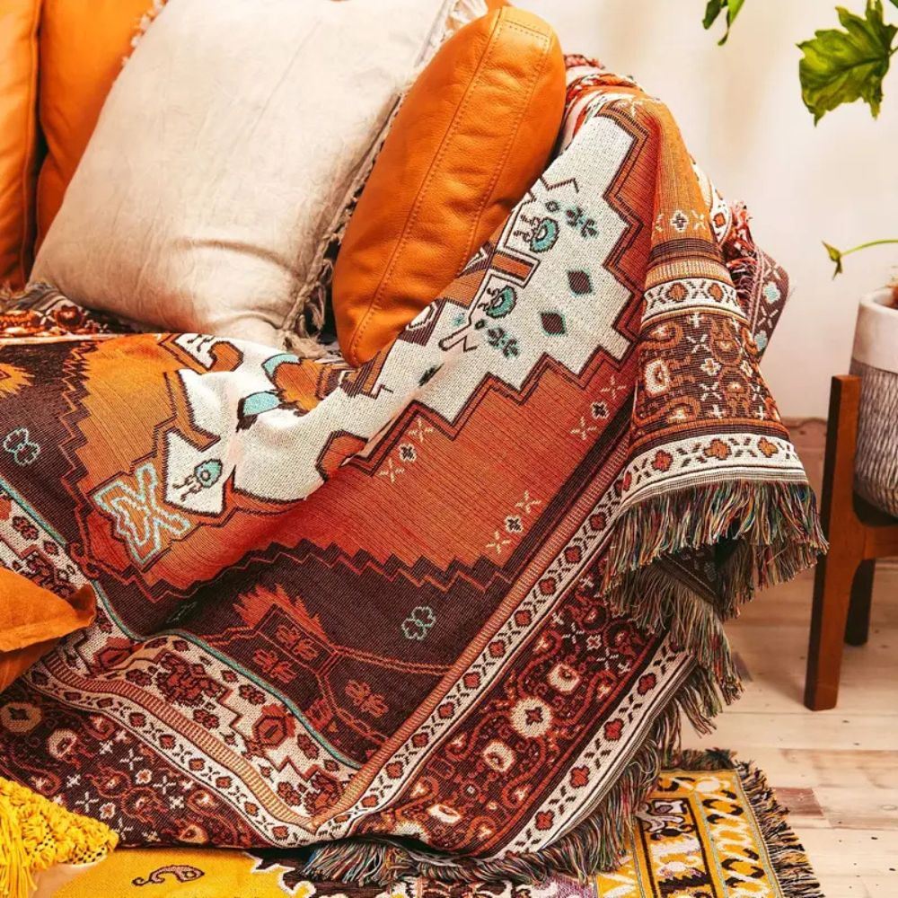 Plaid à motif boho chic