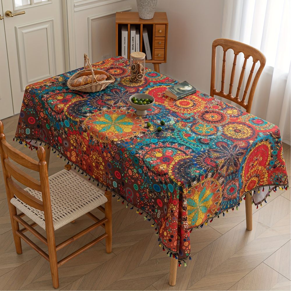Nappe à pompons Hypno Bloom – 59"x59"