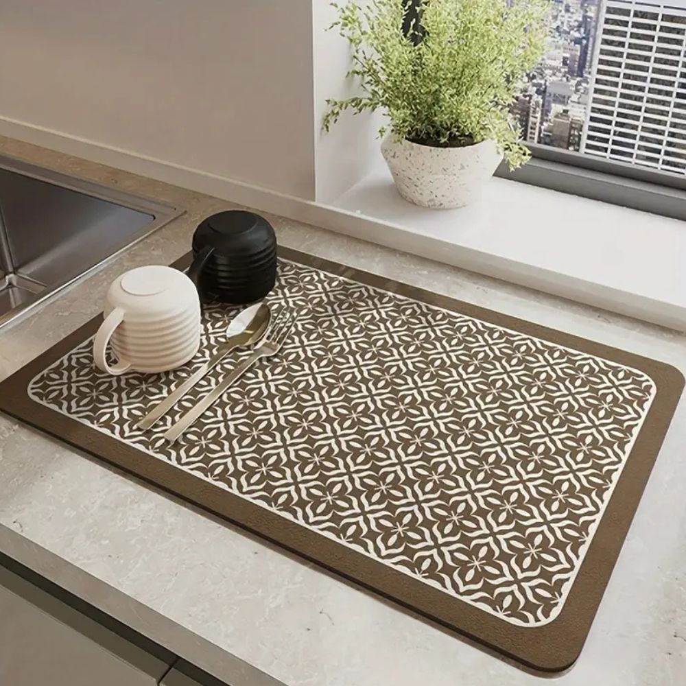 Tapis de séchage vaisselle motif mandala