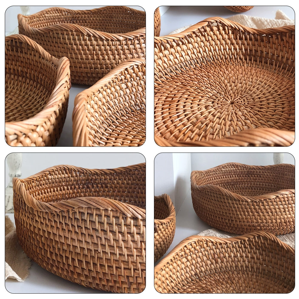 Panier en rotin tressé main