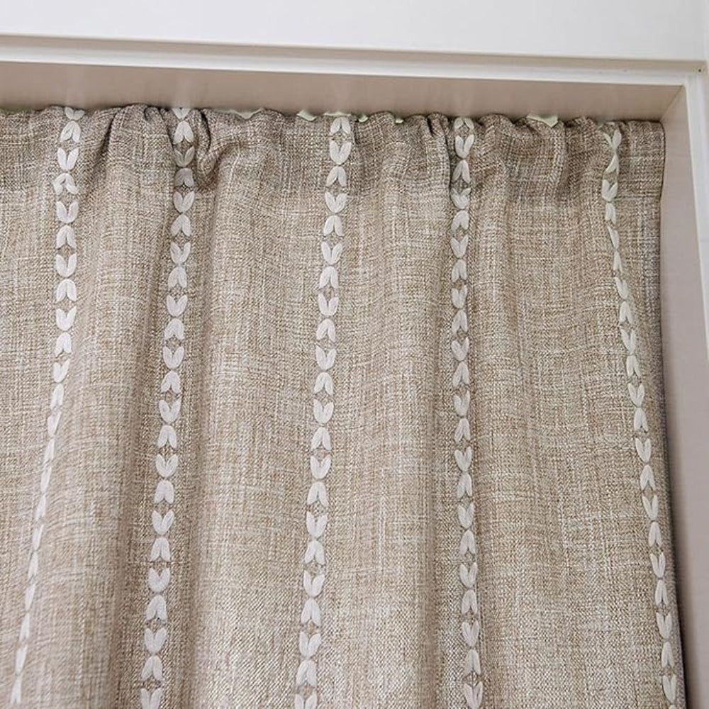 Rideaux de cuisine boho en coton et lin