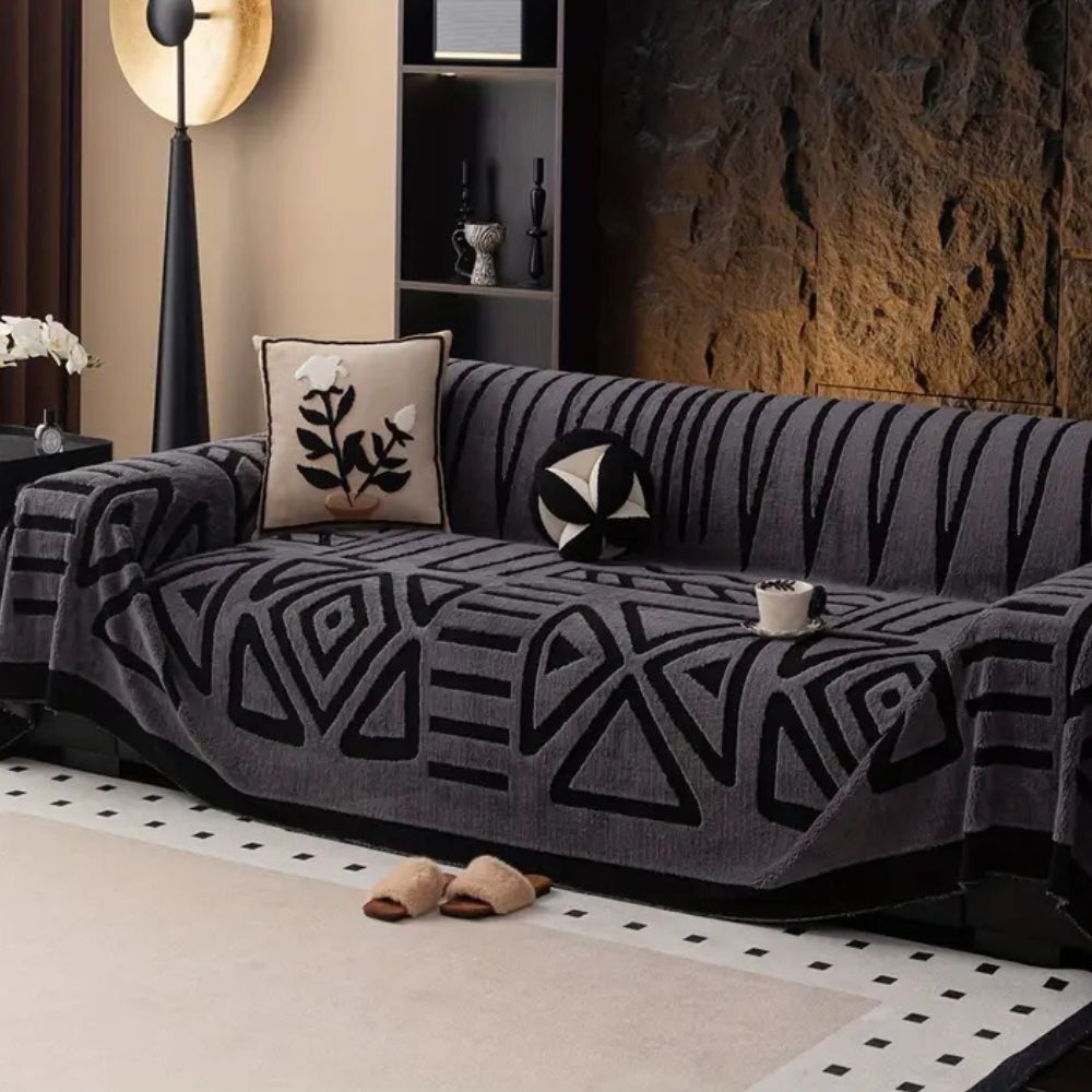 Housse de canapé luxueuse motif labyrinthe urbain