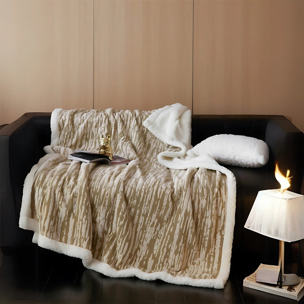 Plaid douillet motif écorce – Doré Oak