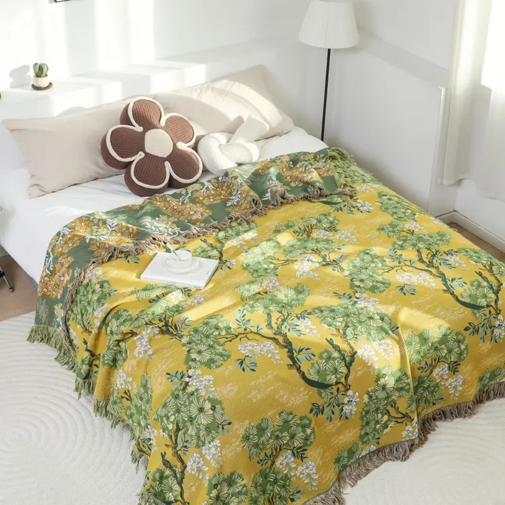Plaid en coton mûriers – 79"x90.5"