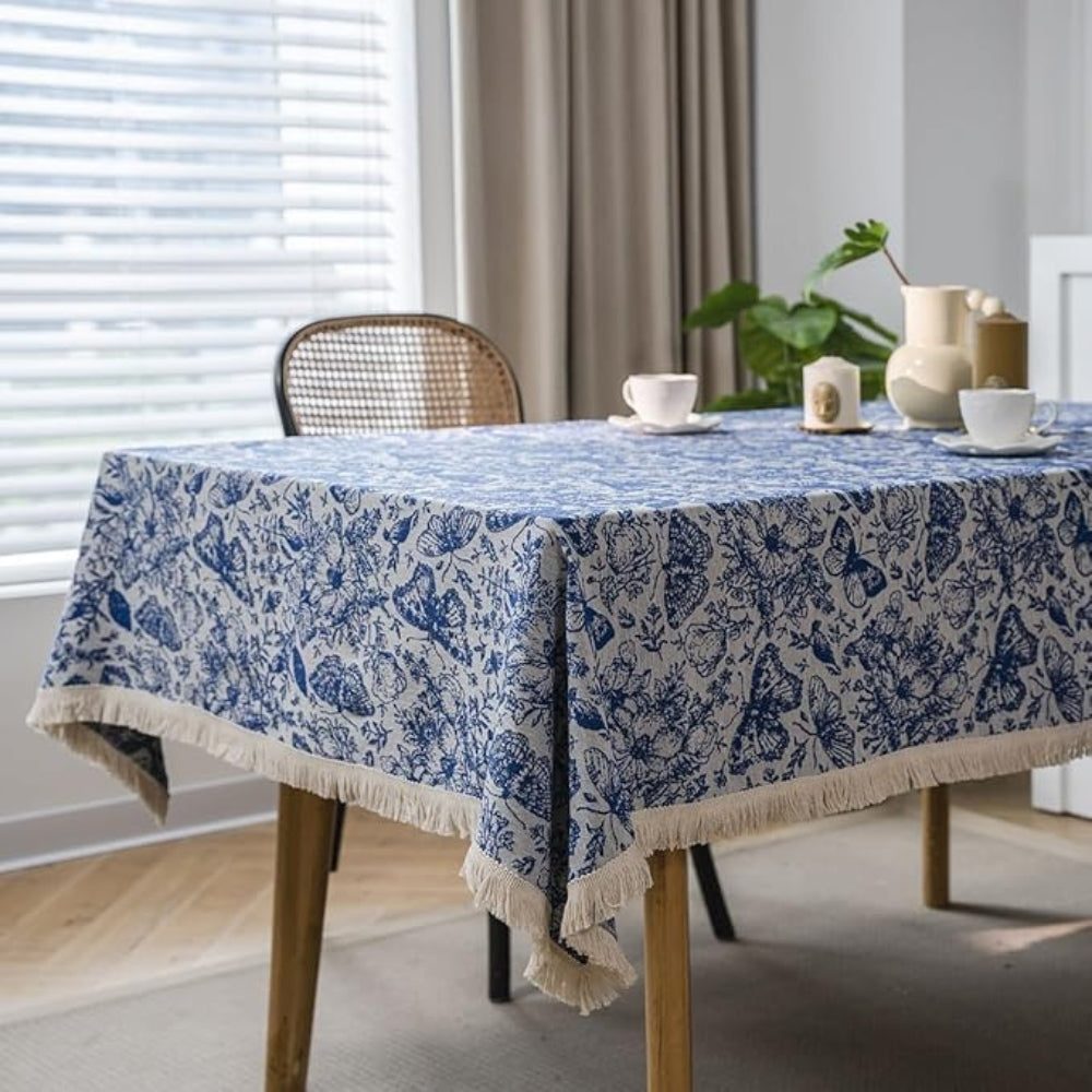 Nappe jardin aux papillons bleus