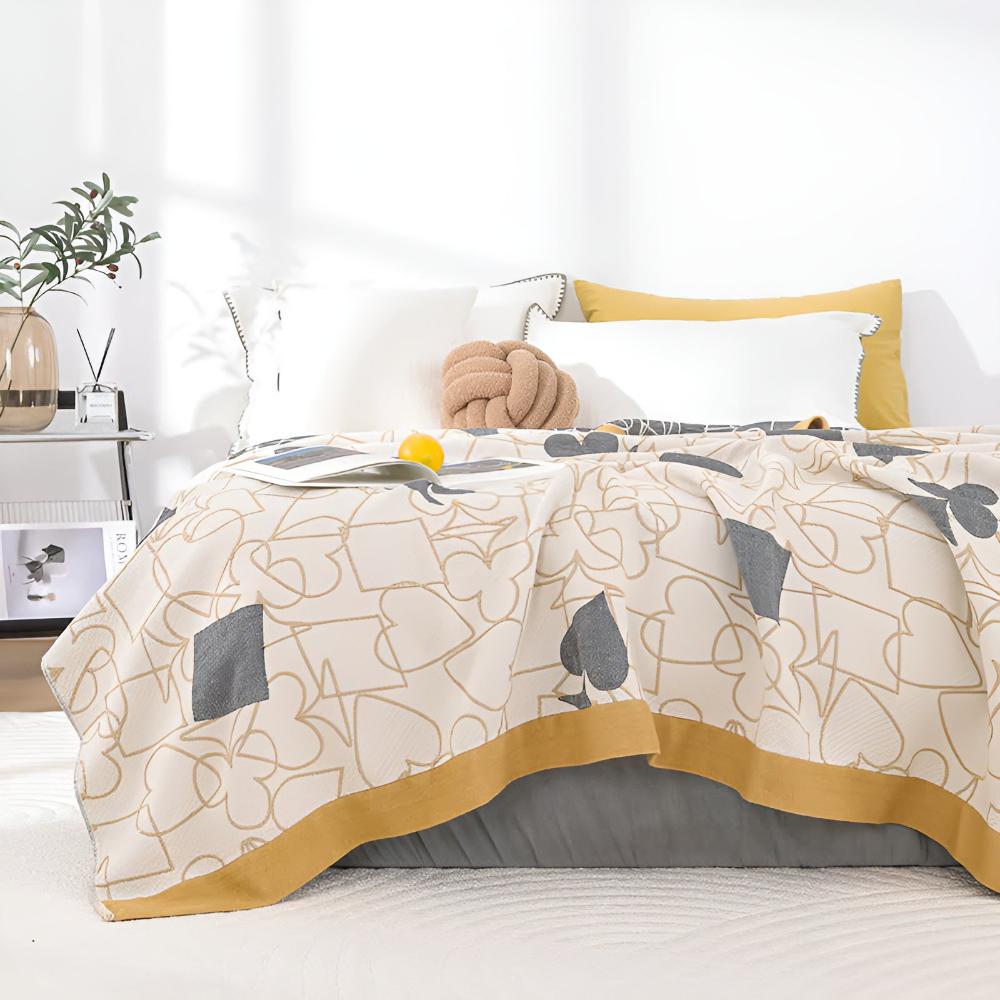 Plaid en coton motif cartes à jouer – 59"x79"