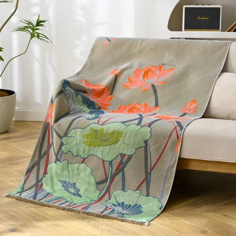 Serviette en coton lotus rustique – 32"x63"
