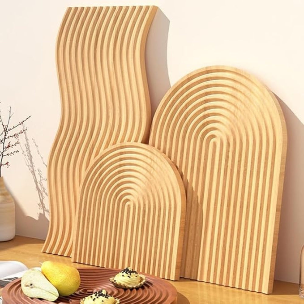 Plateau en bois ondulé nordique