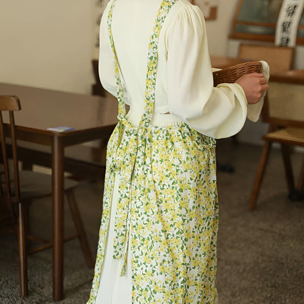 Tablier en coton charme pastoral