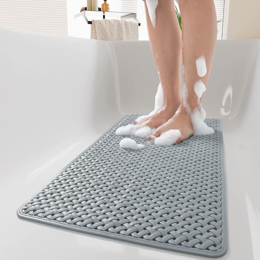 Tapis de baignoire GripMaster | Antidérapant et facile à nettoyer – Gris foncé