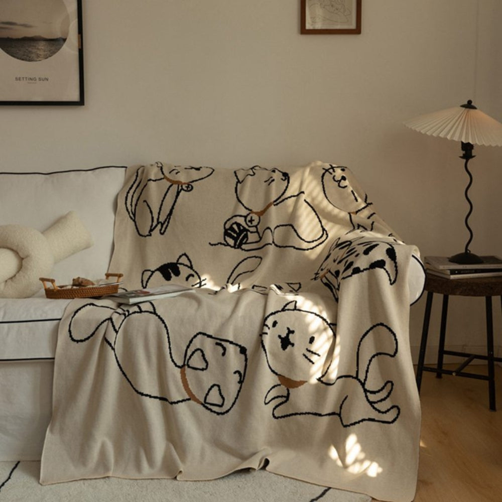 Plaid en coton Purrsoft motif chats