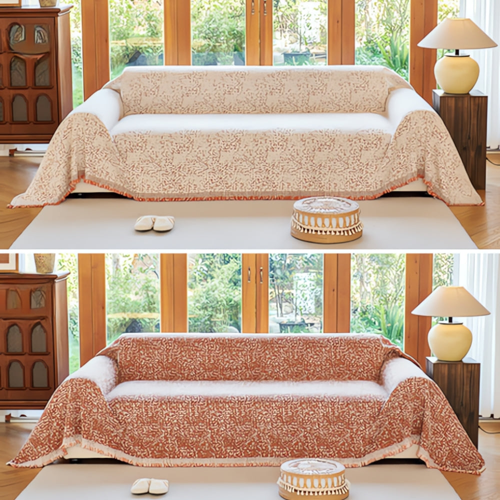 Housse de canapé réversible mouchetée nordique