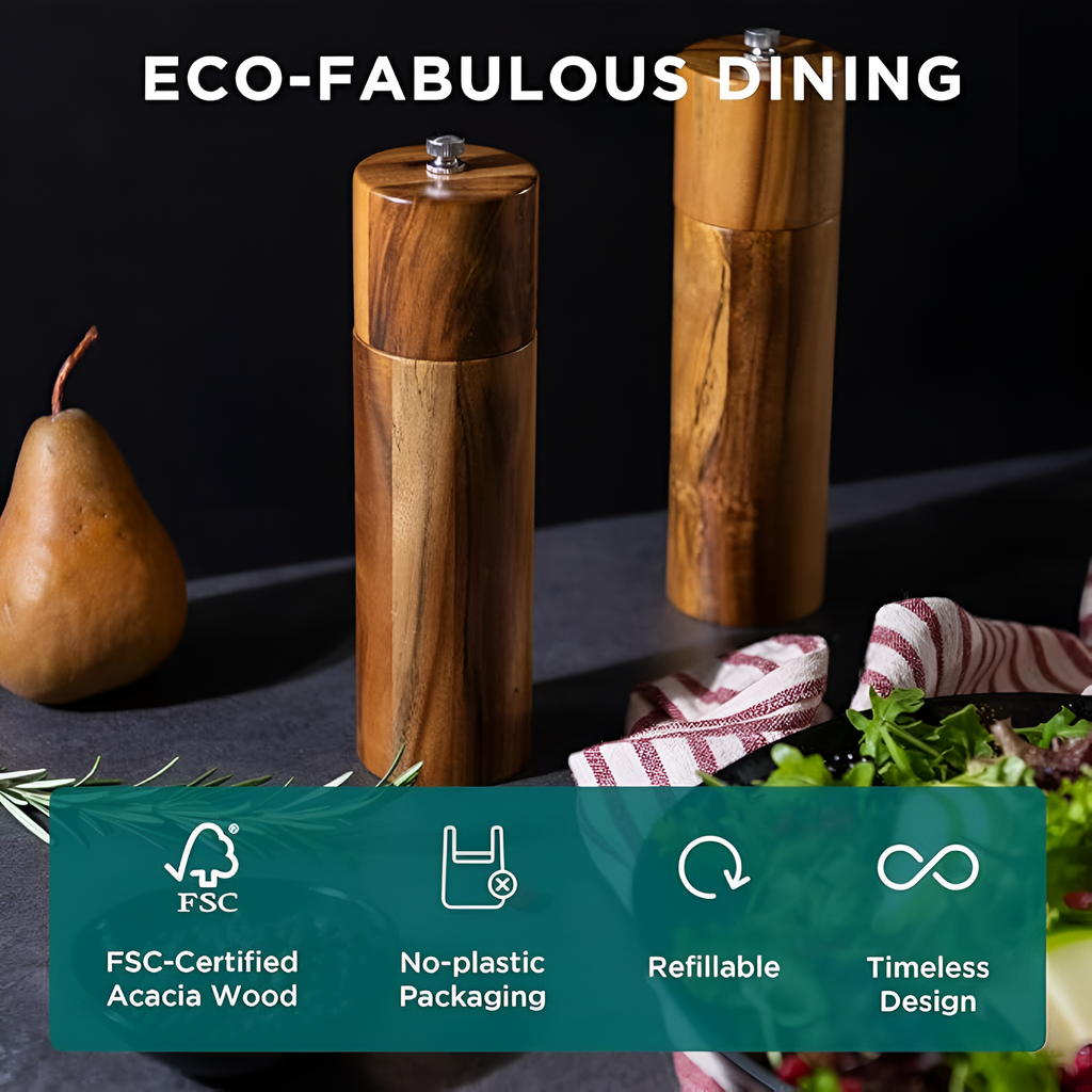 Moulins à épices minimalistes en bois
