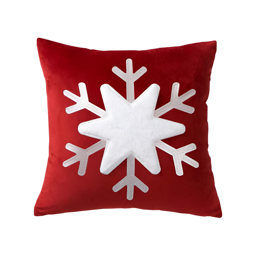 Taie d'oreiller flocon de neige – Rouge